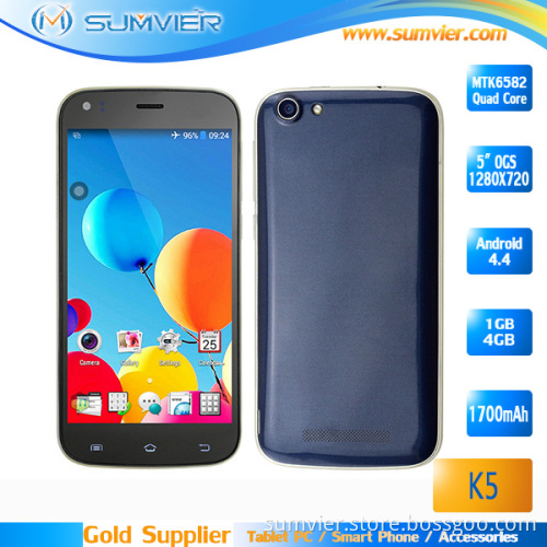 New Design 5 Inch Quad Core Mtk6582 RAM 1GB ROM 4GB Waterproof Mobile Phone for Sale